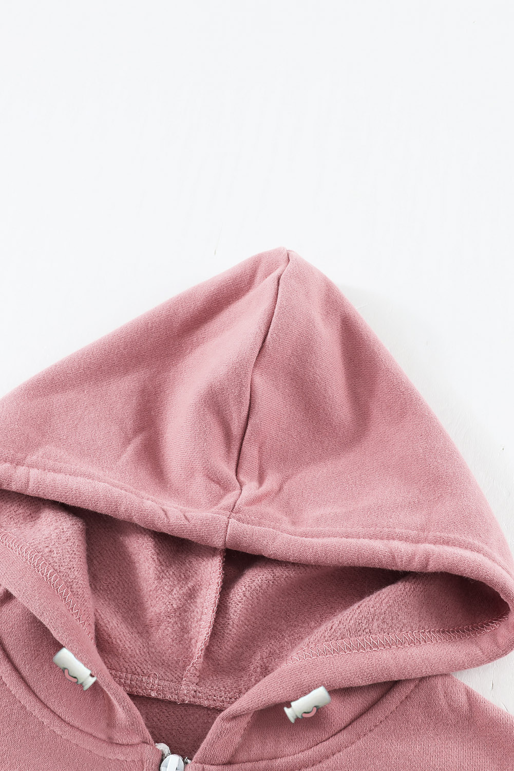 Pink Zipper Hooded Girl’s Coat With Pocket