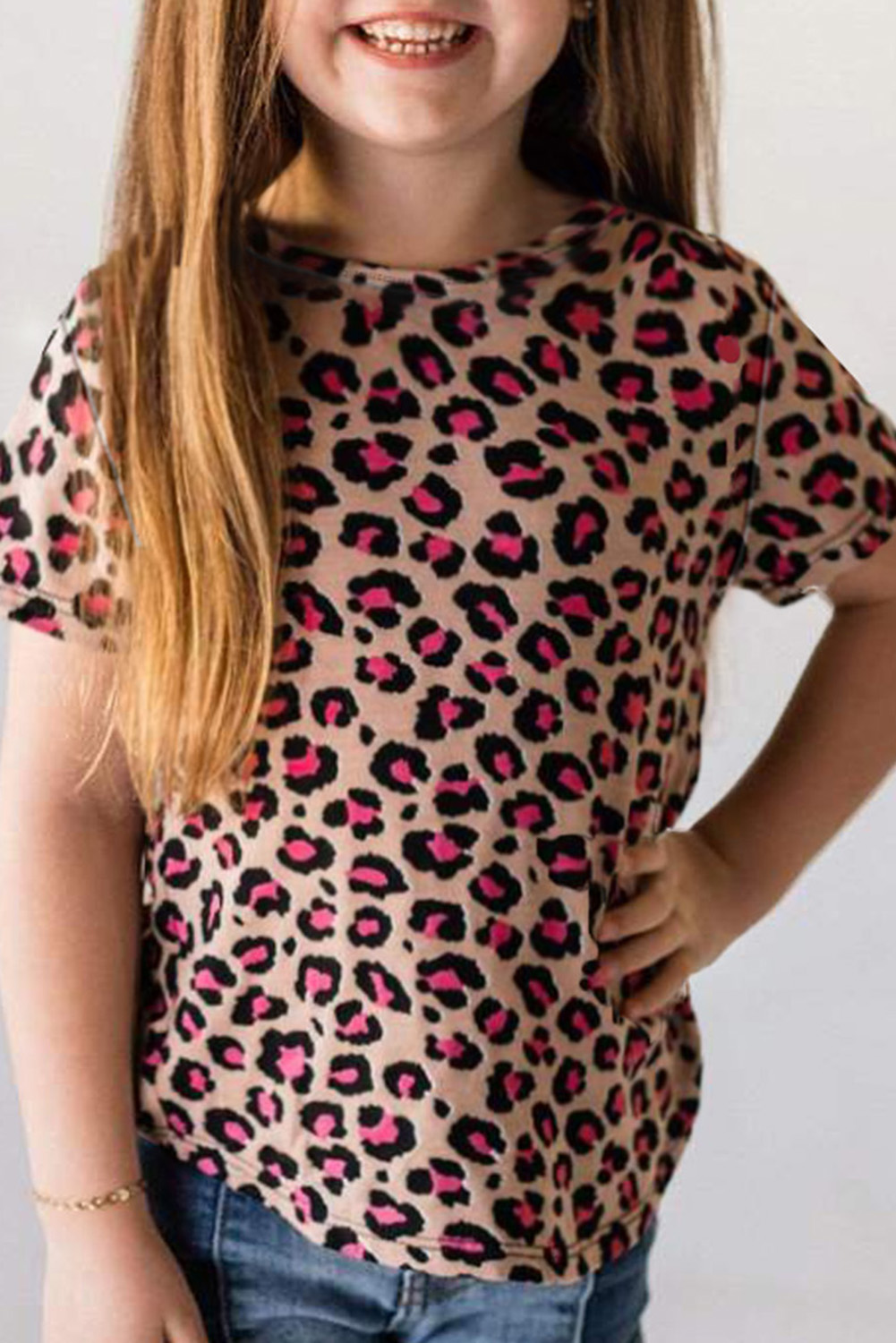 Rose Leopard Little Girls' Tee