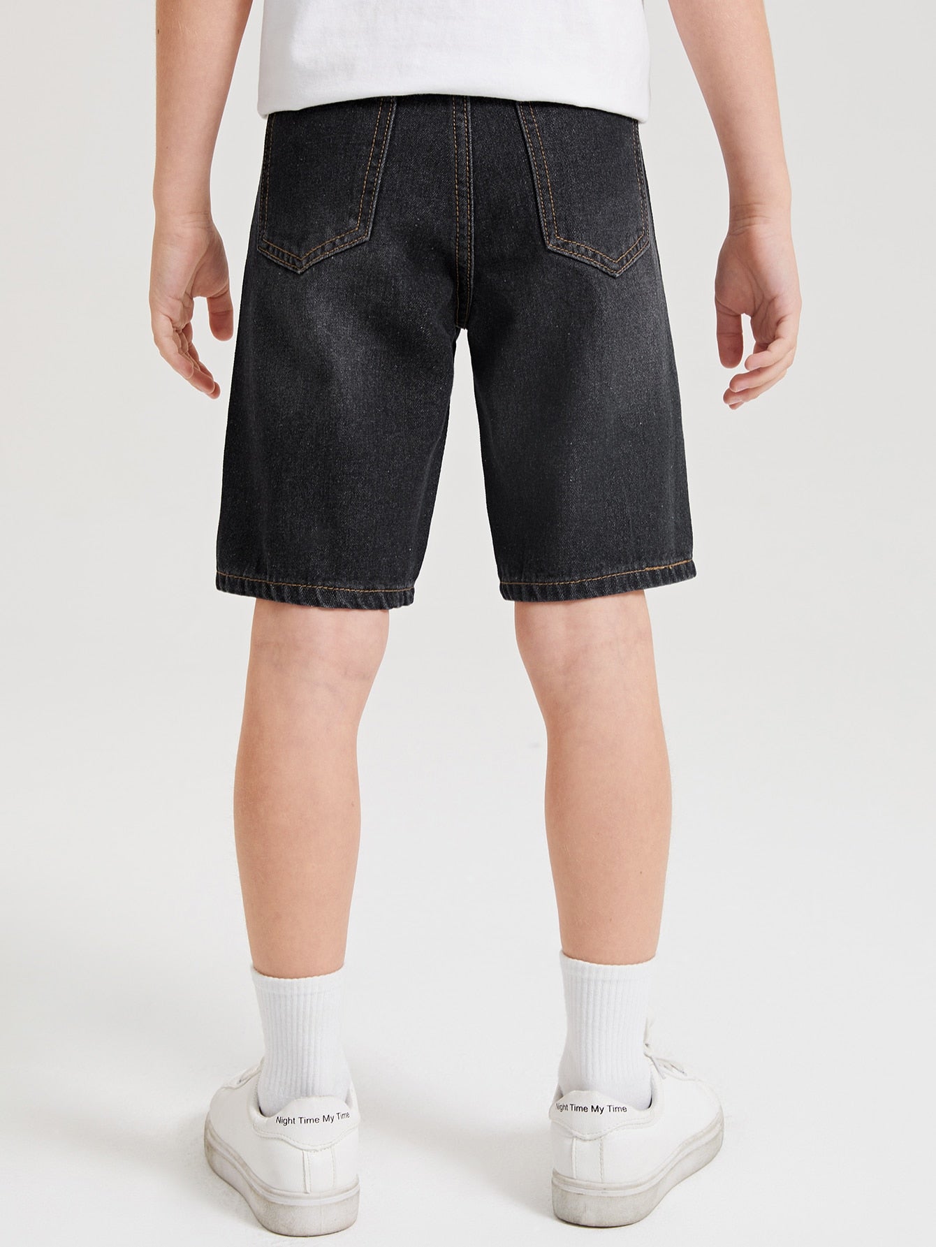 Boys Slant Pocket Cat Scratch Denim Shorts