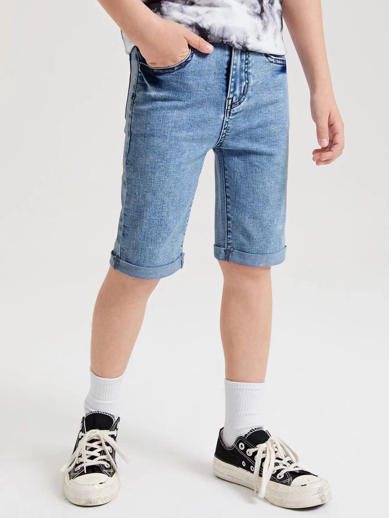 Boys Slant Pocket Denim Shorts