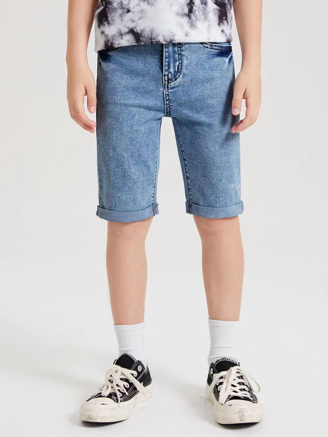 Boys Slant Pocket Denim Shorts