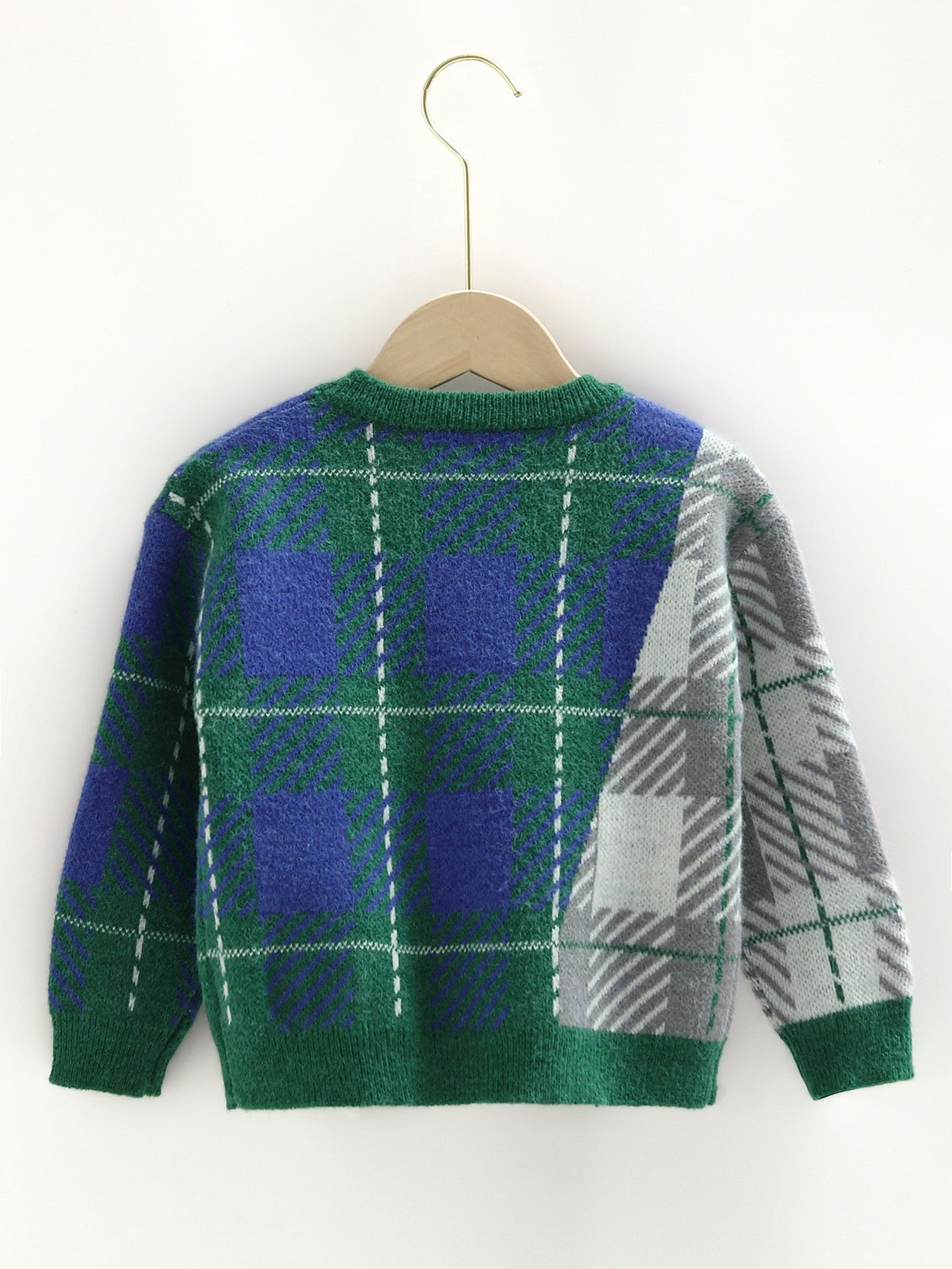 Toddler Boys Plaid Pattern Sweater