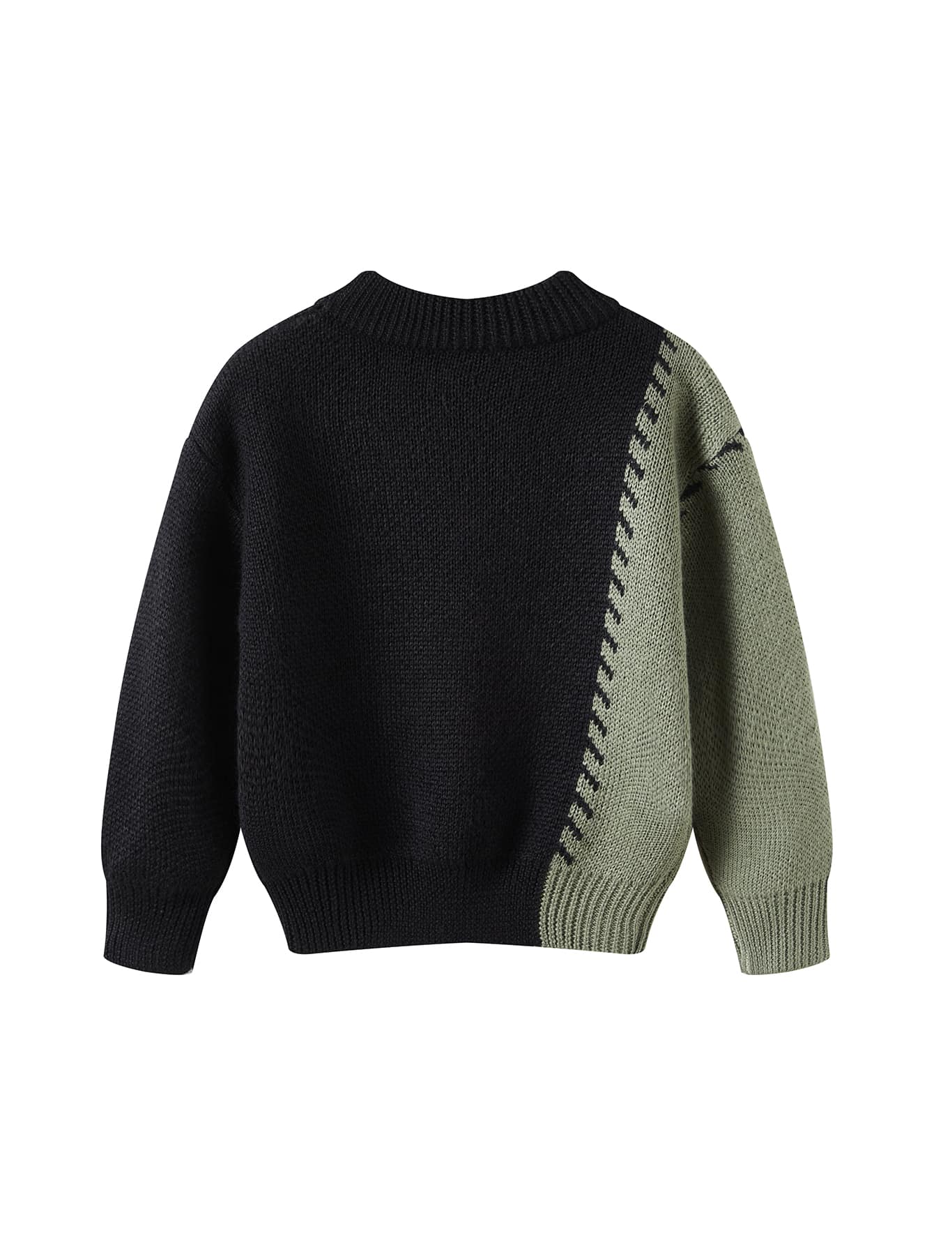 Toddler Boys Two Tone Mock Neck Sweater