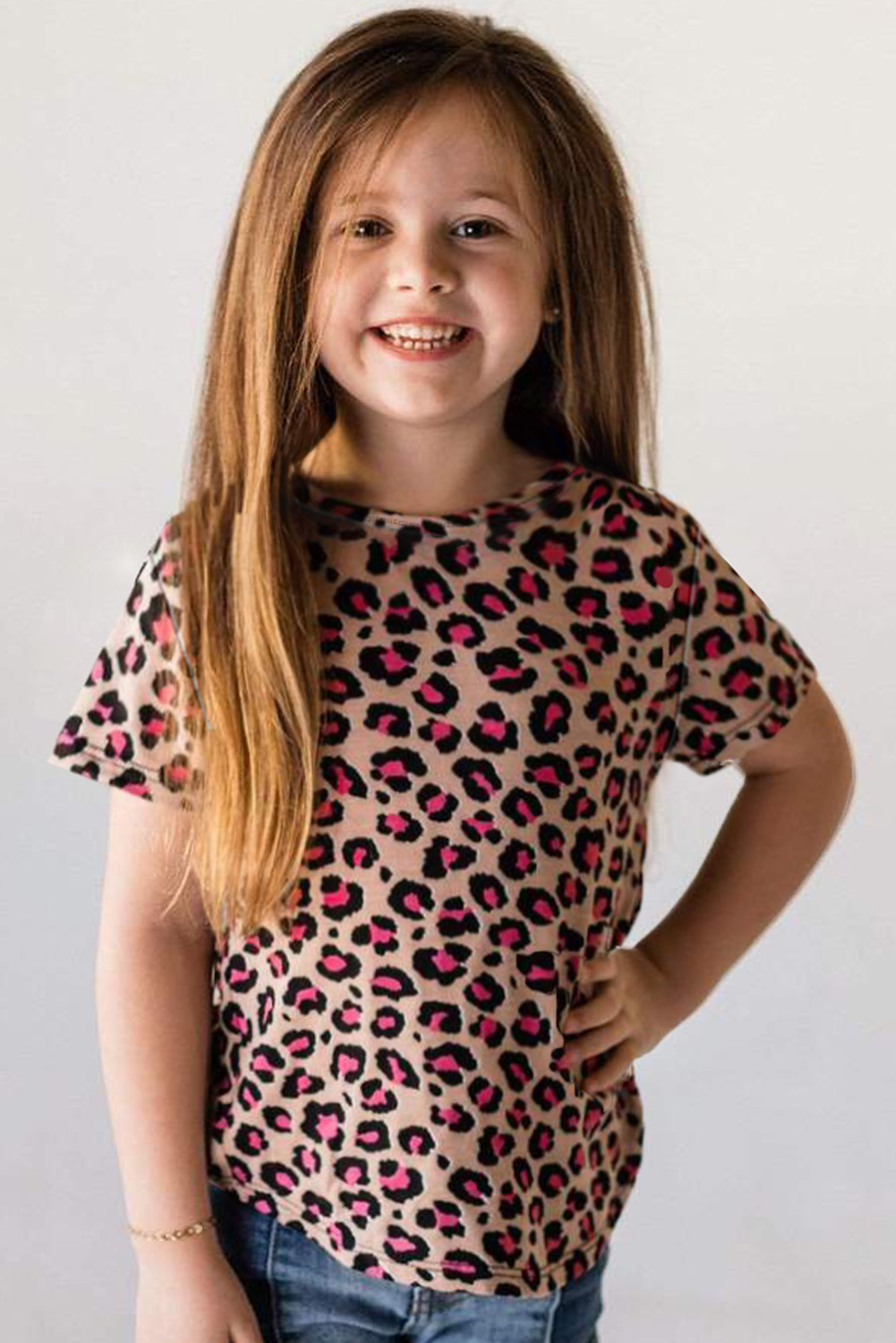 Rose Leopard Little Girls' Tee