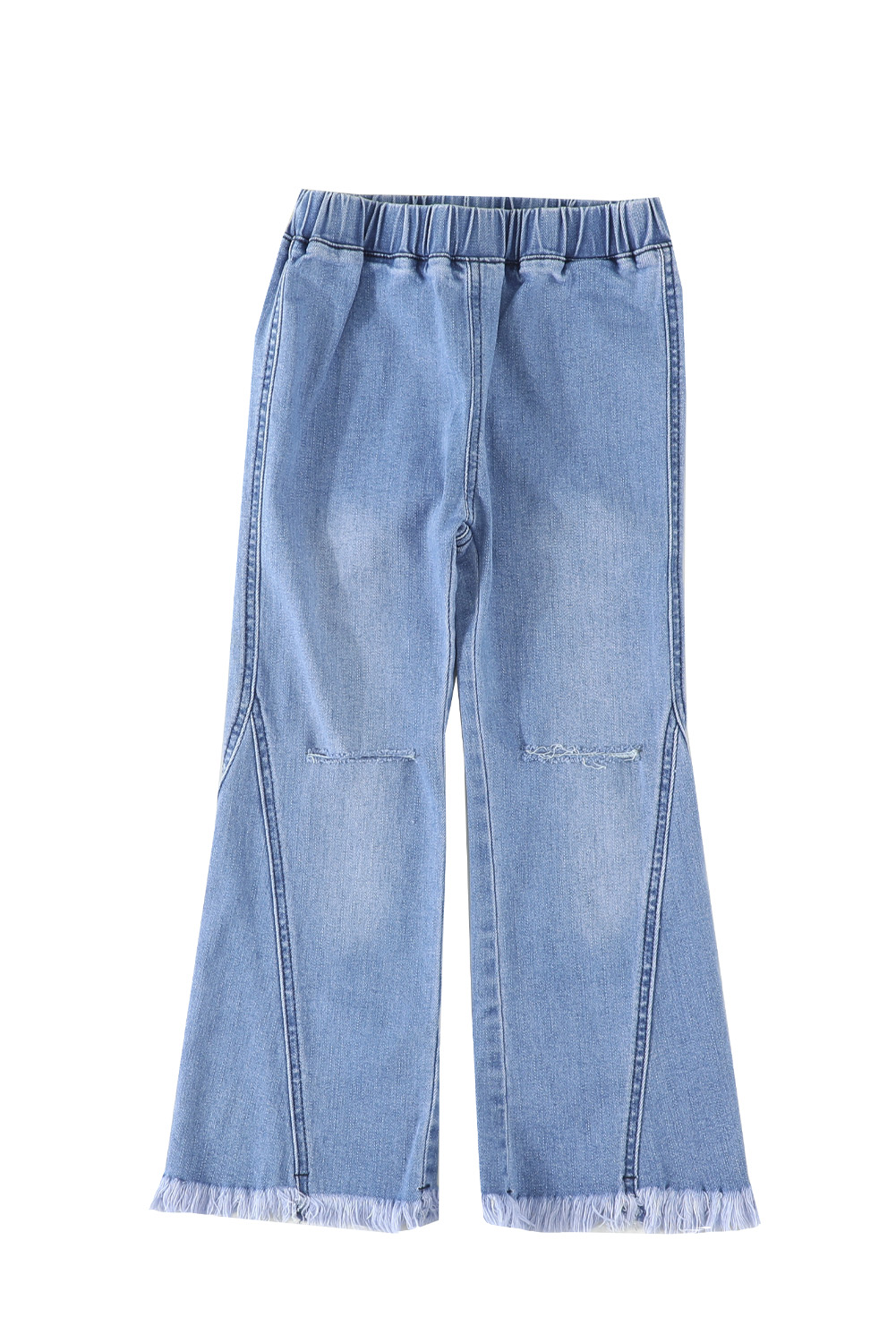 Sky Blue Little Girls' Distressed Bell Bottom Jeans