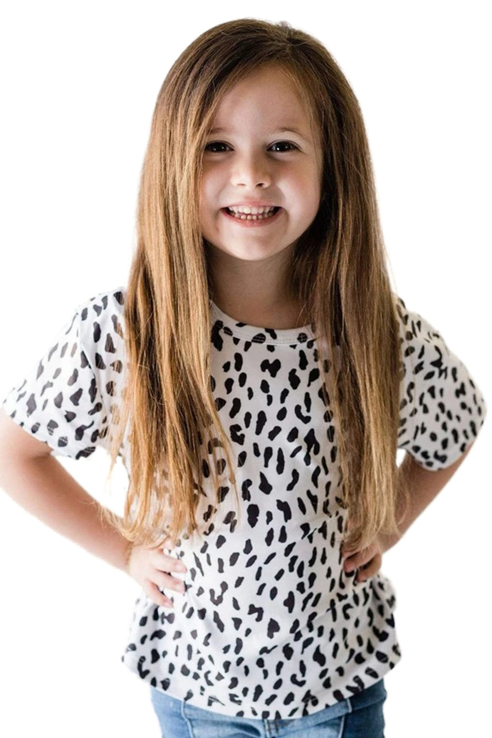 White Leopard Little Girls' Tee