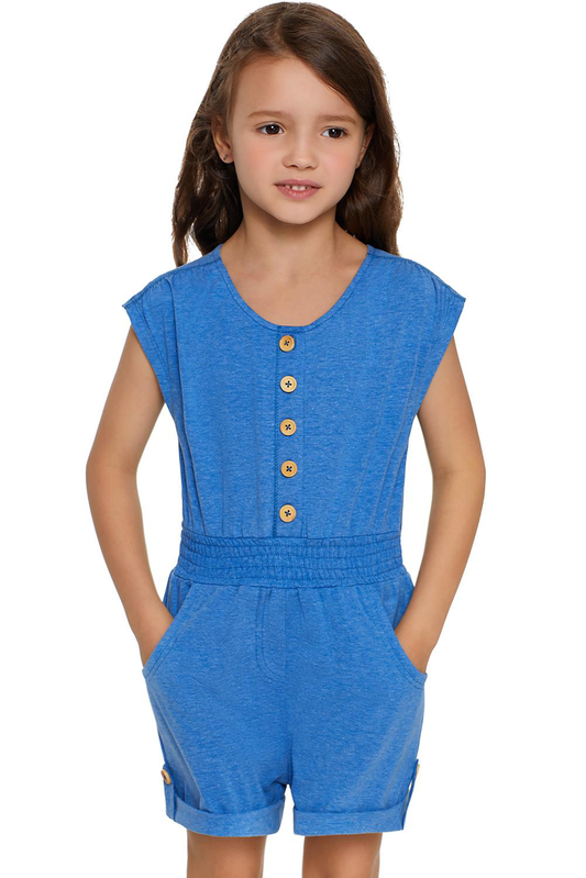 Sky Blue Little Girls Cassie Romper