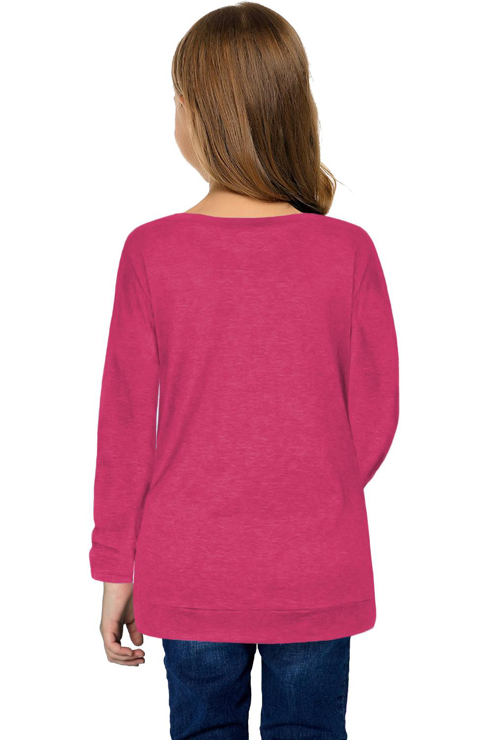 Rose Little Girls Long Sleeve Buttoned Side Top