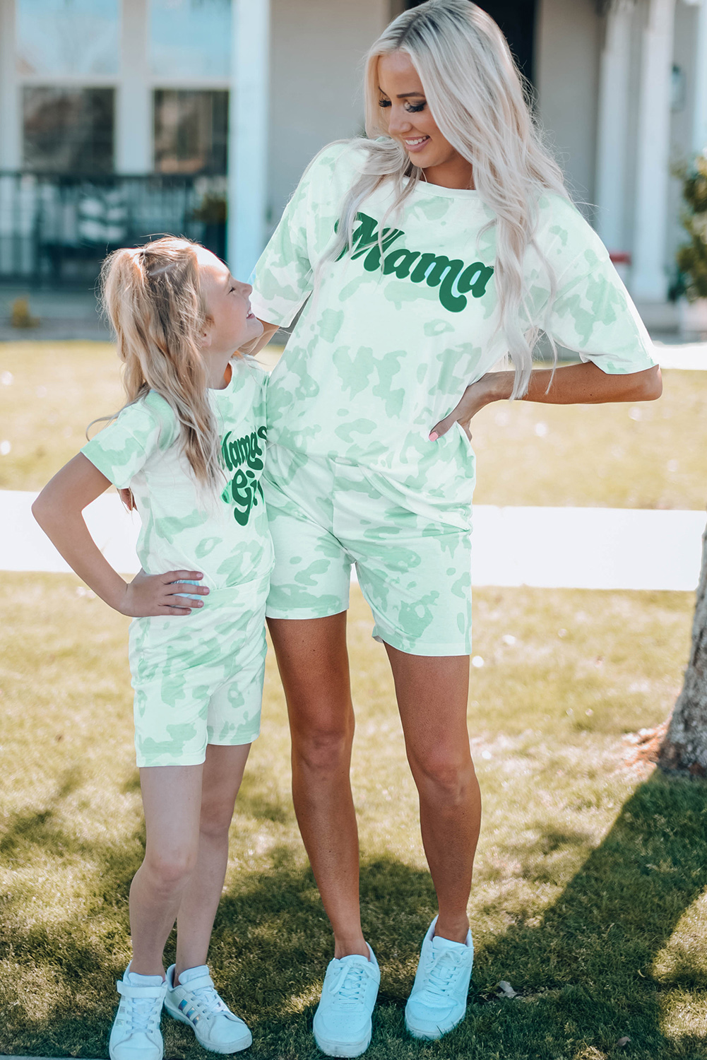 Mama’s Girl Tie-Dye Print Two-Piece Shorts Set