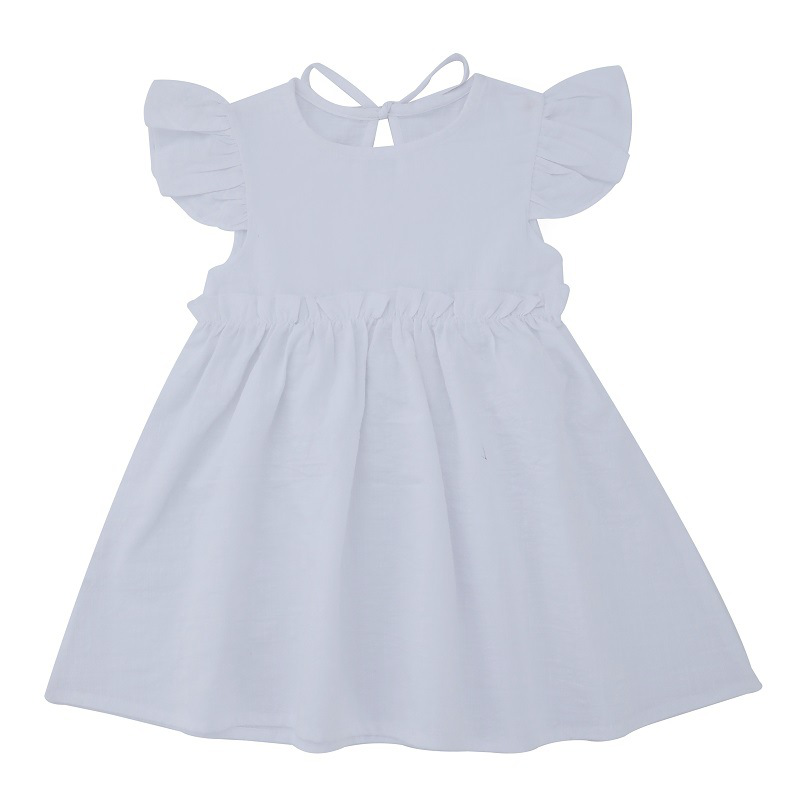 New Ins Solid Color Cotton Girl's Dress