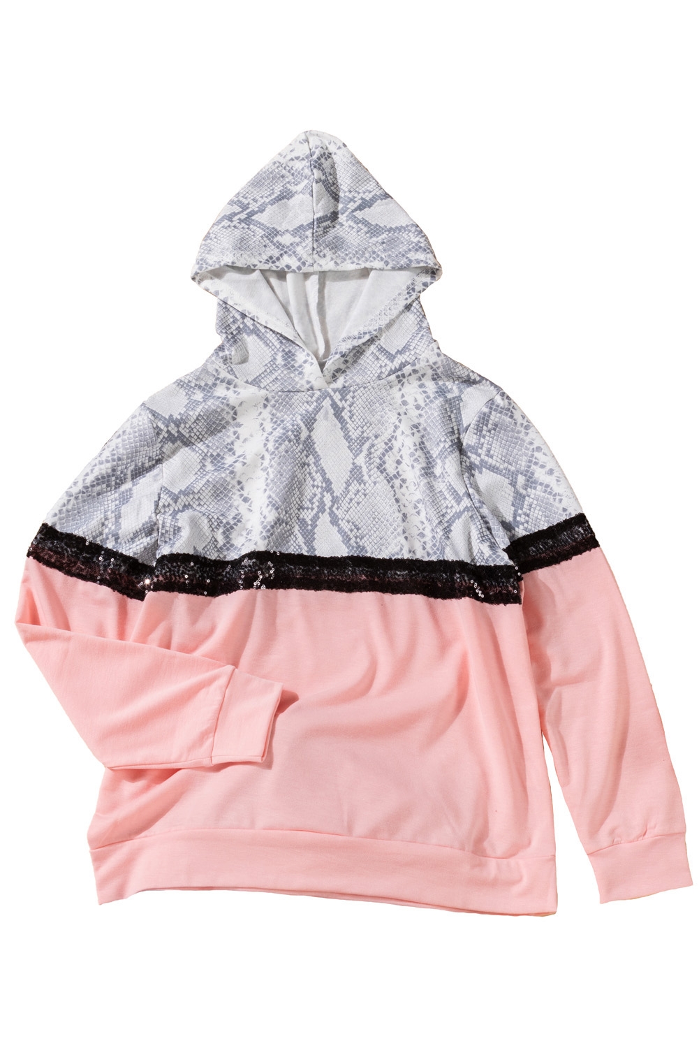 Mommy & Me Snakeskin Sequin Splicing Girl's Hoodie