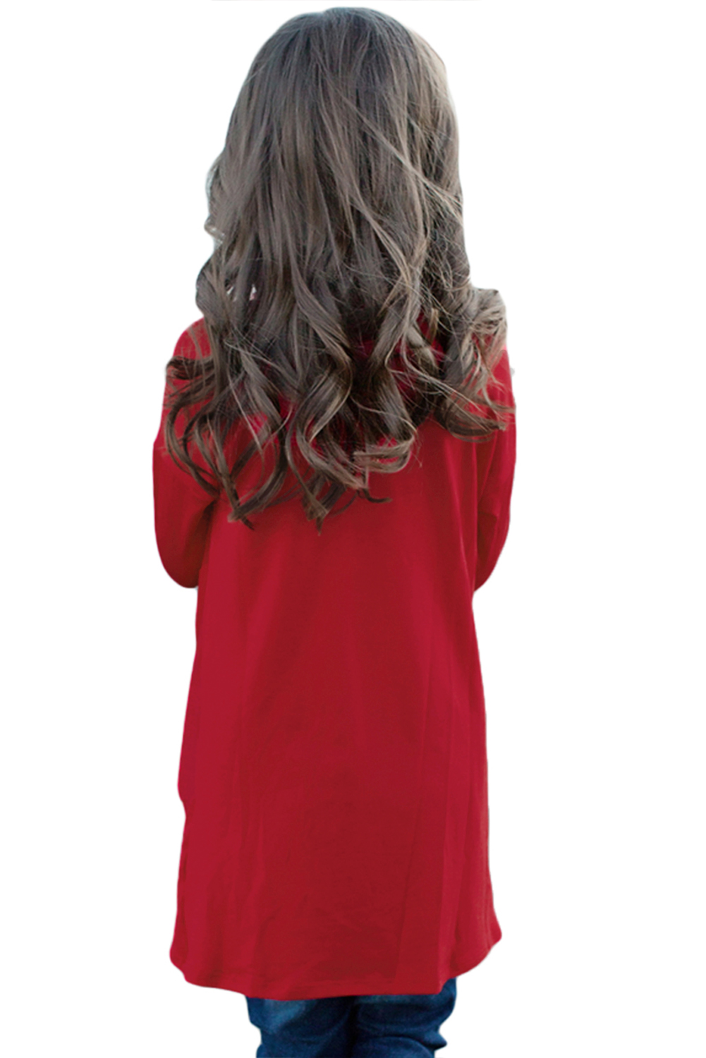 Red Twist Knot Detail Long Sleeve Girl’s Top