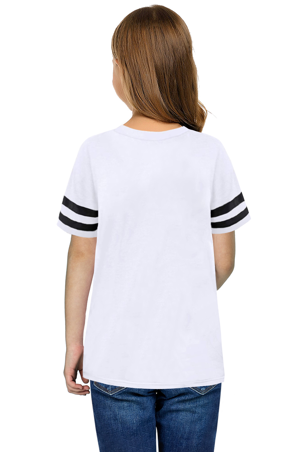 White Striped Short Sleeve Girl’s Top