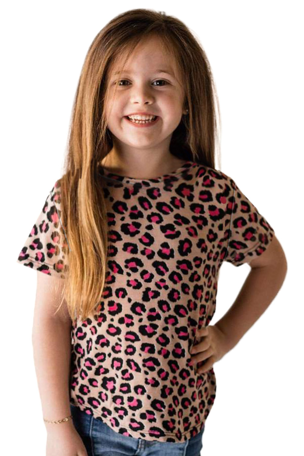 Rose Leopard Little Girls' Tee