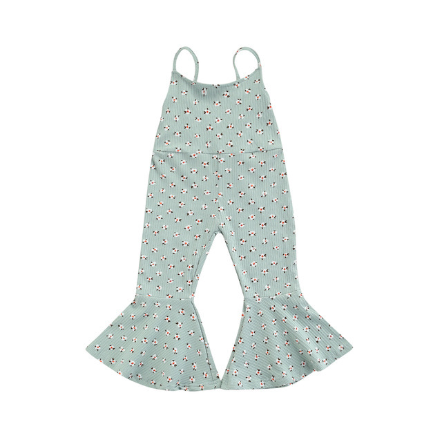 Girls Allover Print Bell-Bottom Jumpsuit