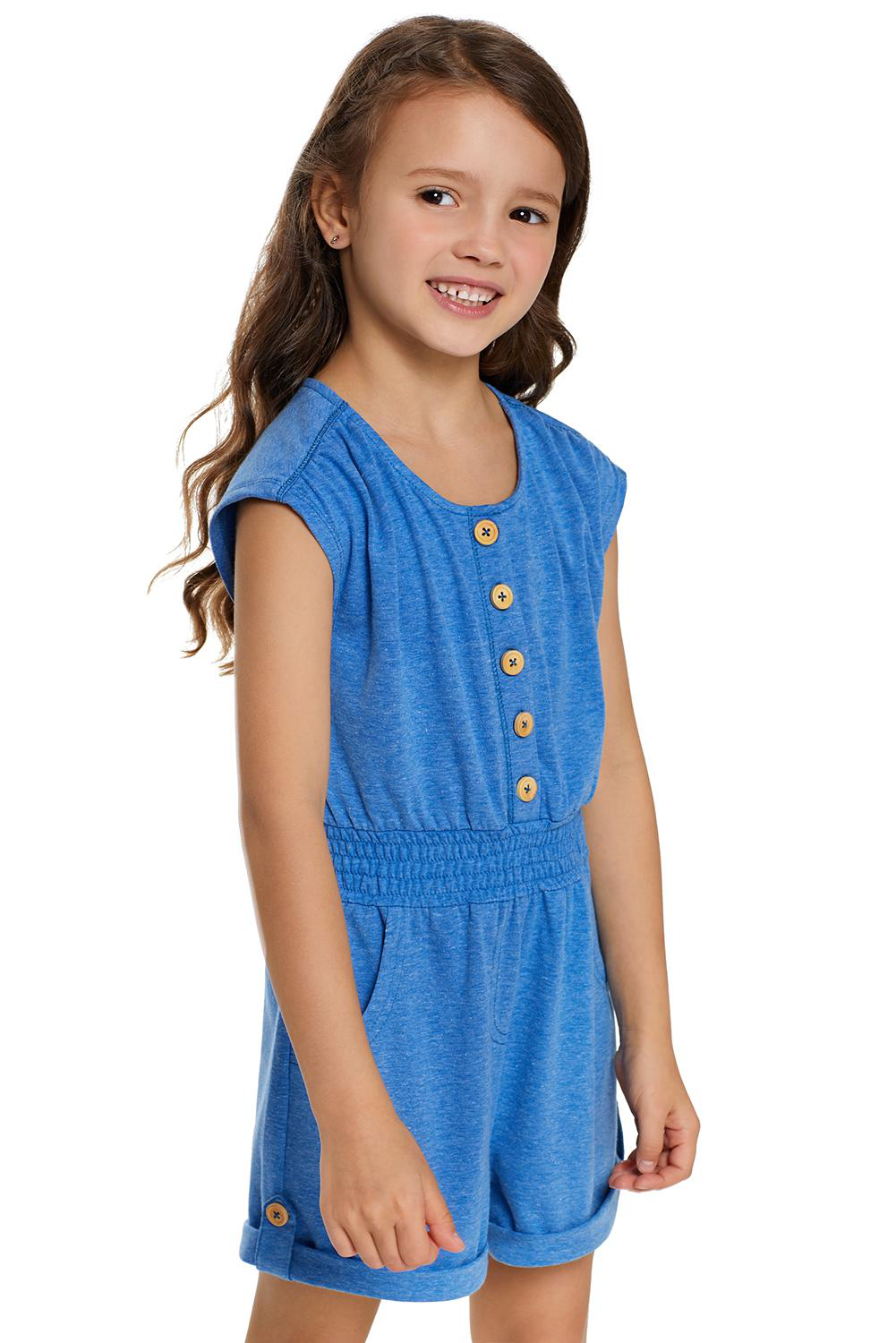 Sky Blue Little Girls Cassie Romper