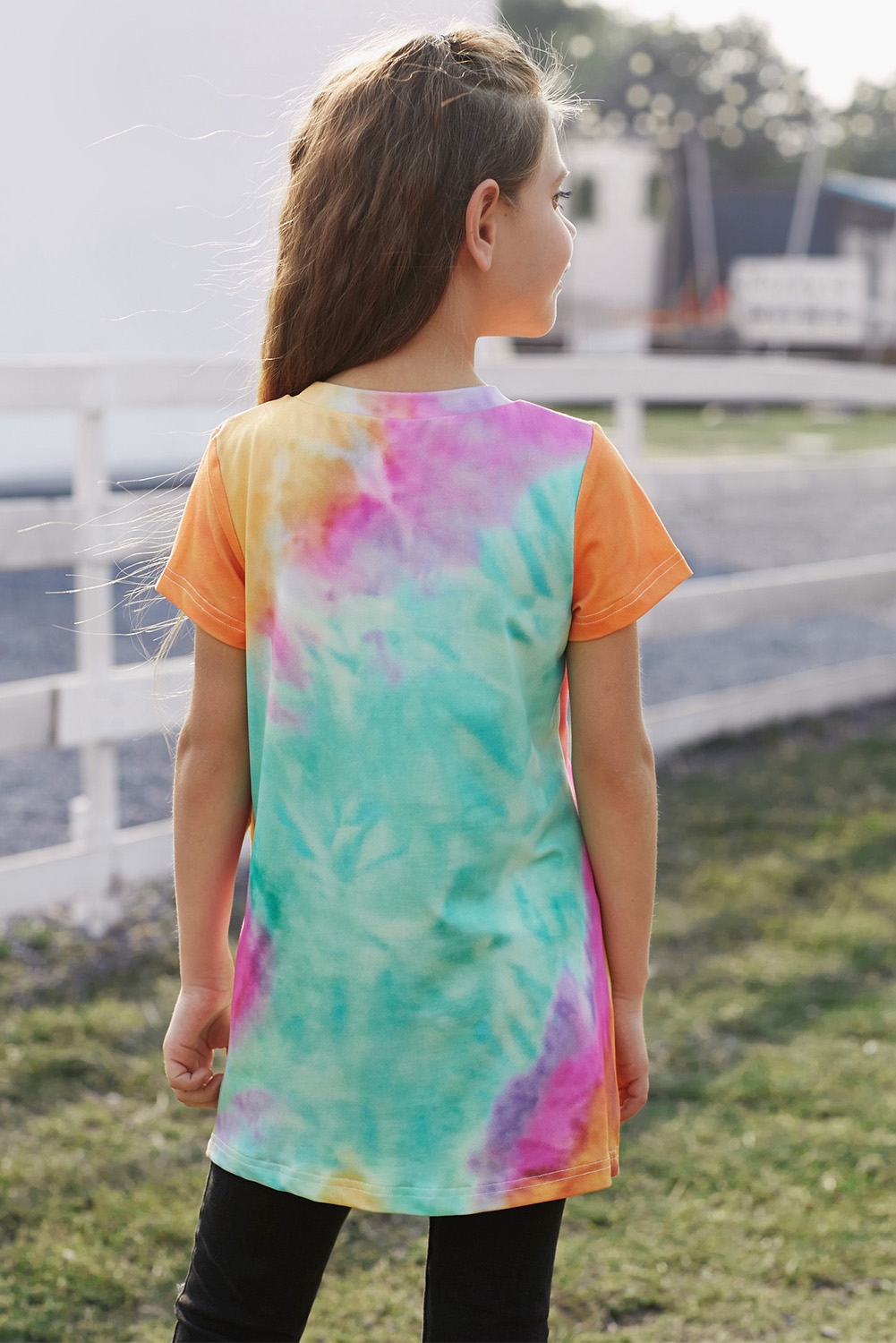 Orange Twisted Tie-Dye Little Girls T-Shirt