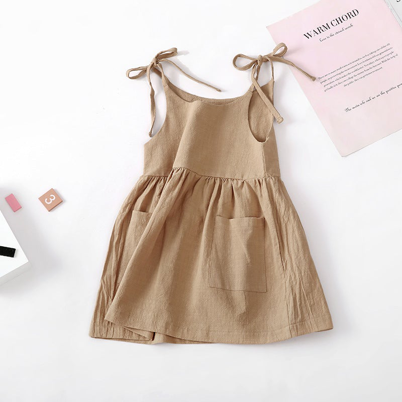 Girl's Tie-Strap Pleated Dress