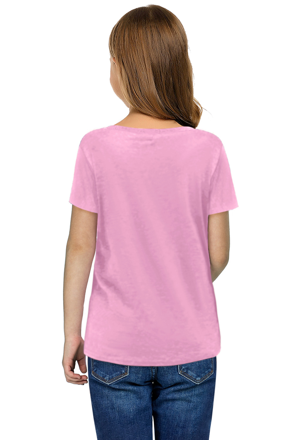 Pink Colorblock Striped Girls' T-Shirt