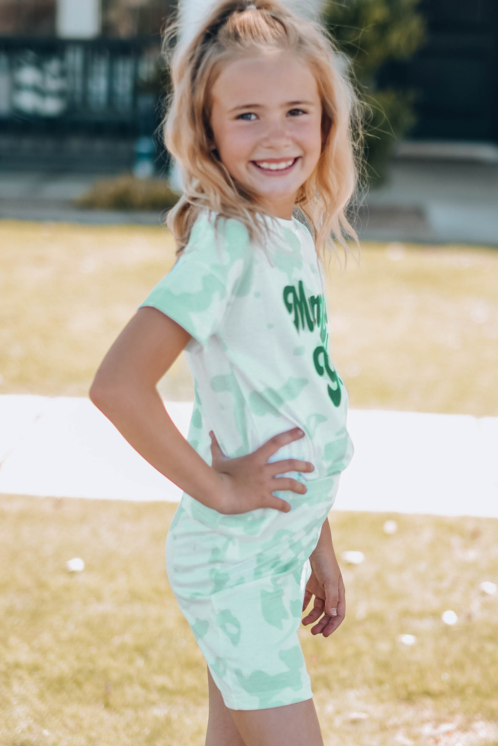 Mama’s Girl Tie-Dye Print Two-Piece Shorts Set