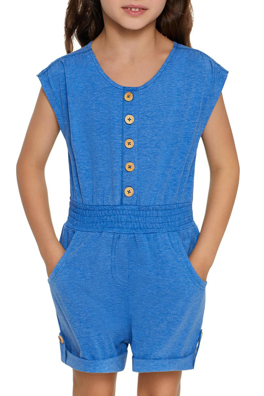 Sky Blue Little Girls Cassie Romper