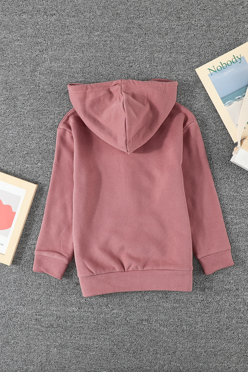 Pink Zipper Hooded Girl’s Coat With Pocket