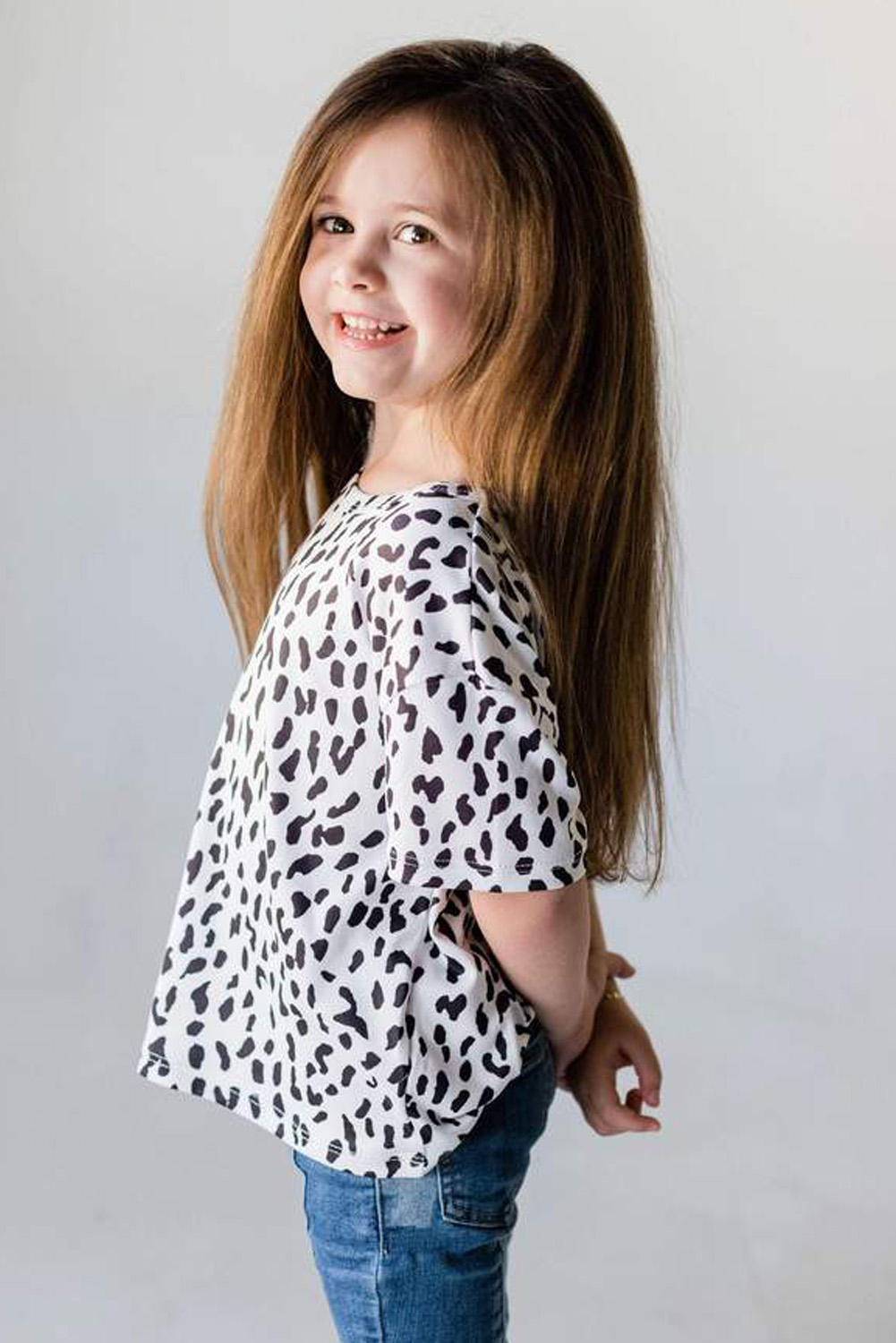 White Leopard Little Girls' Tee