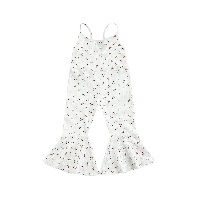 Girls Allover Print Bell-Bottom Jumpsuit