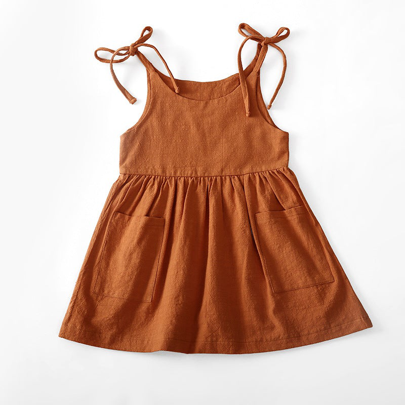 Girl's Tie-Strap Pleated Dress