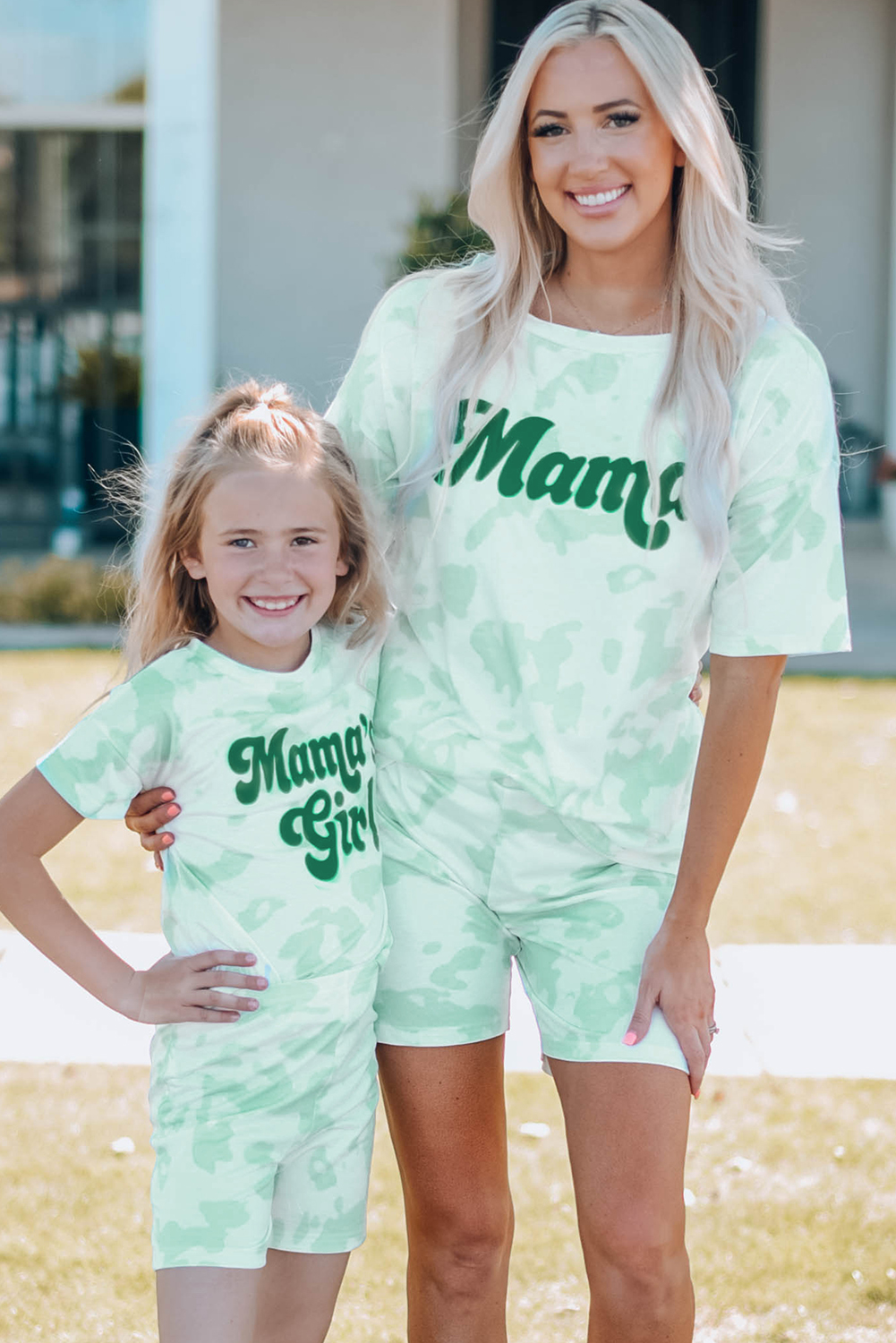 Mama’s Girl Tie-Dye Print Two-Piece Shorts Set