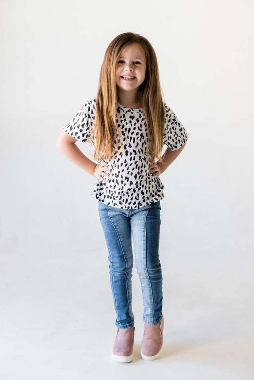 White Leopard Little Girls' Tee