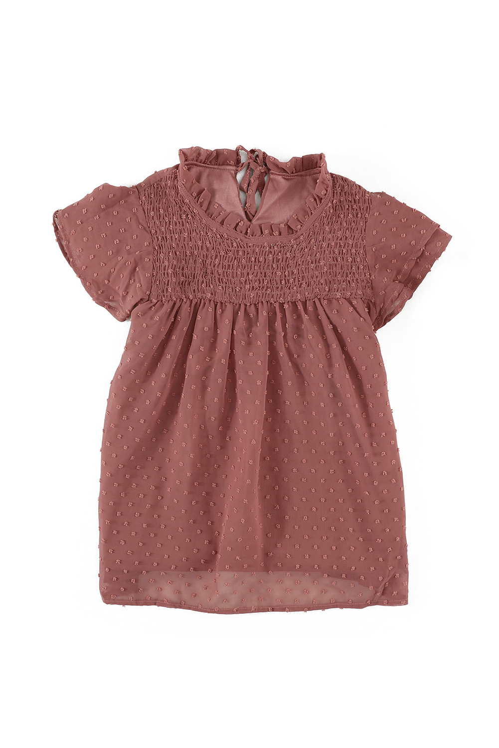 Little Girl Swiss Dot Ruffle Sleeves Top