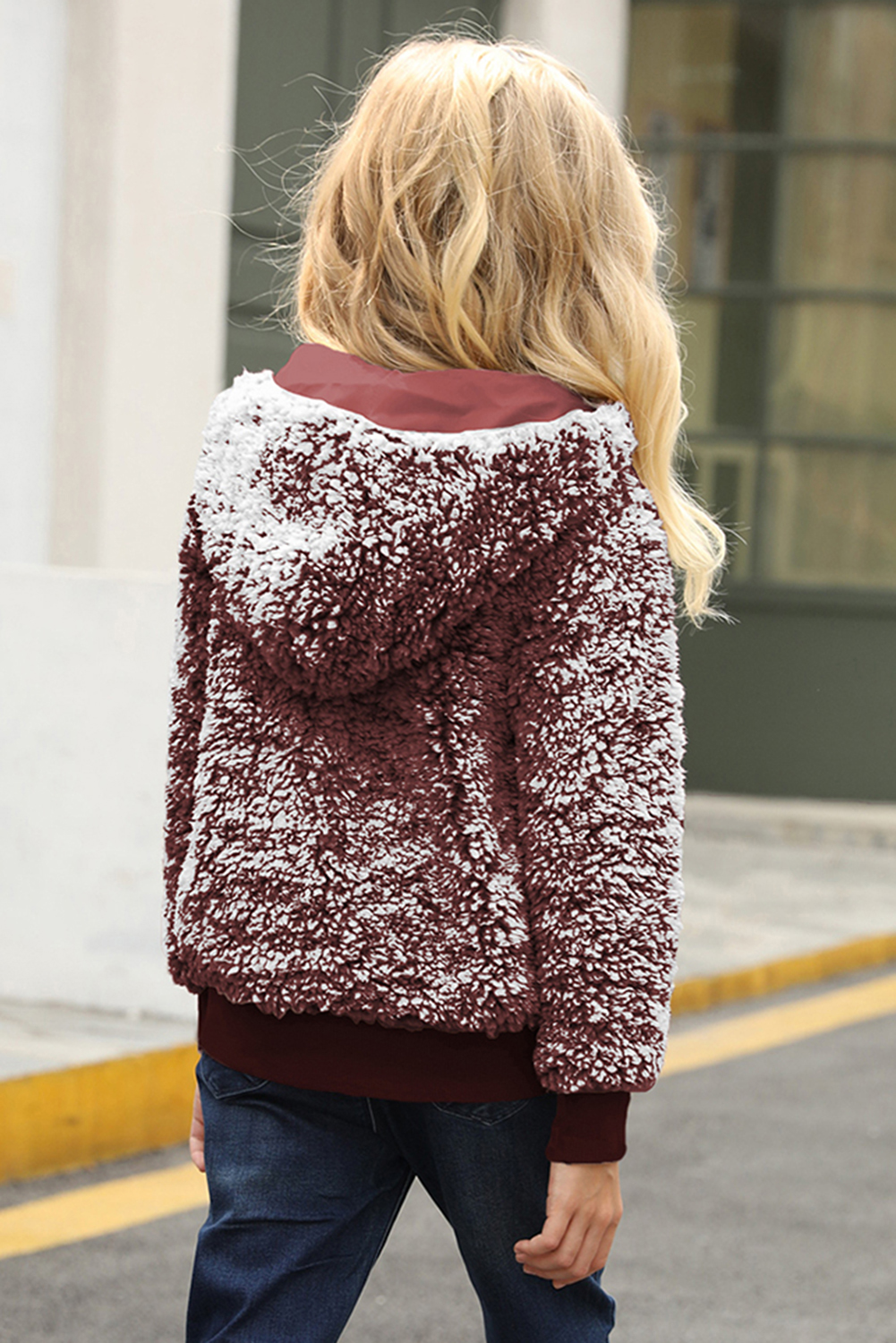 Wine Girls' Faux Fur Bomber Jacket