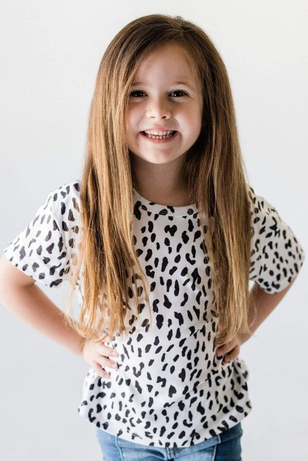 White Leopard Little Girls' Tee